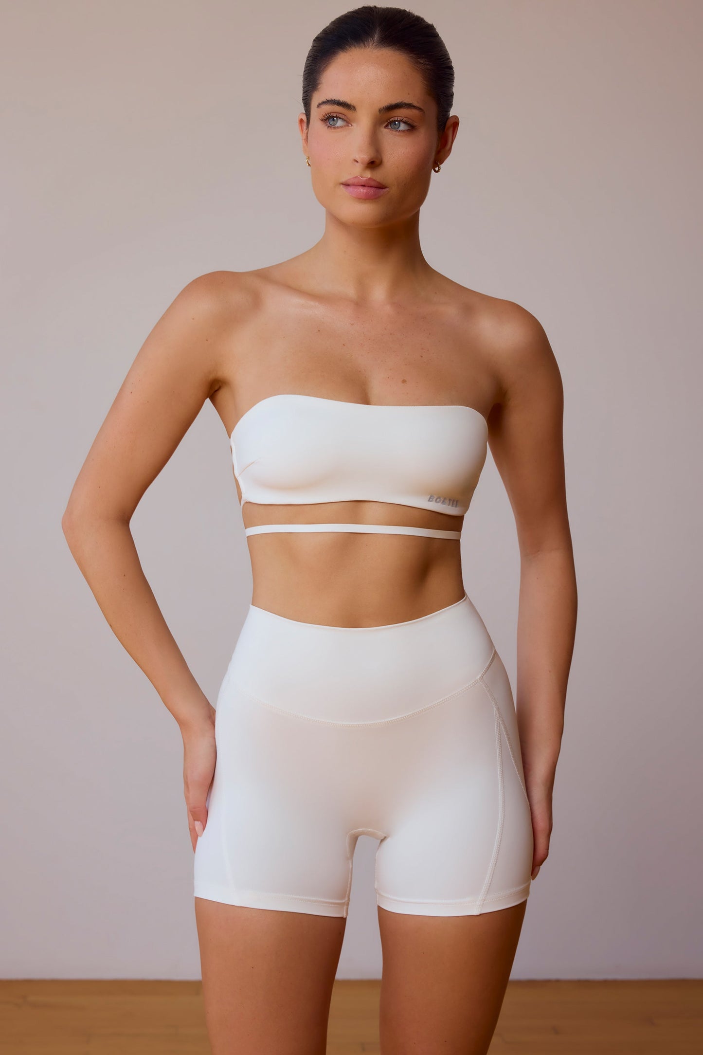 High-Waist Mini Shorts in Soft White