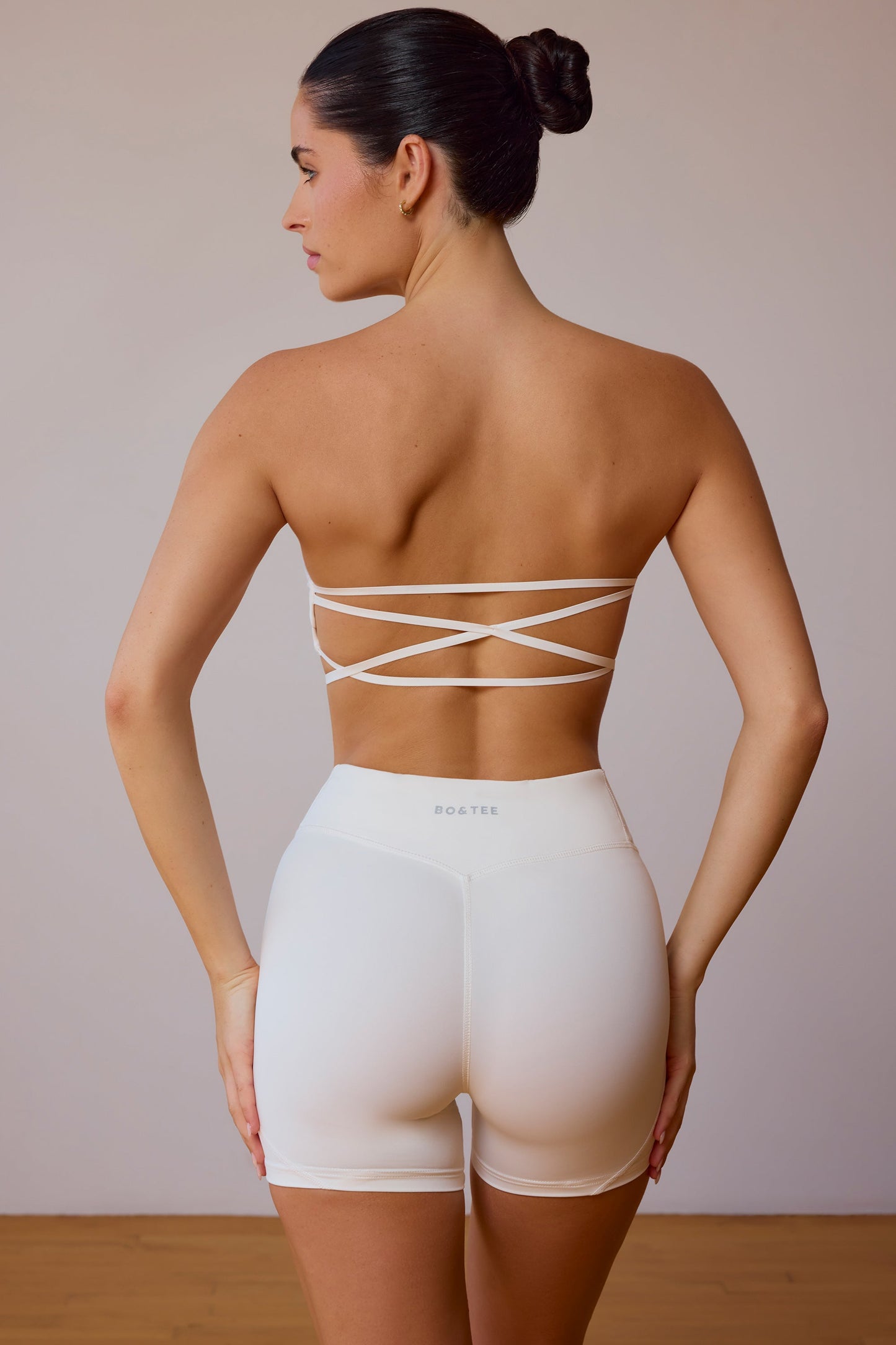 High-Waist Mini Shorts in Soft White