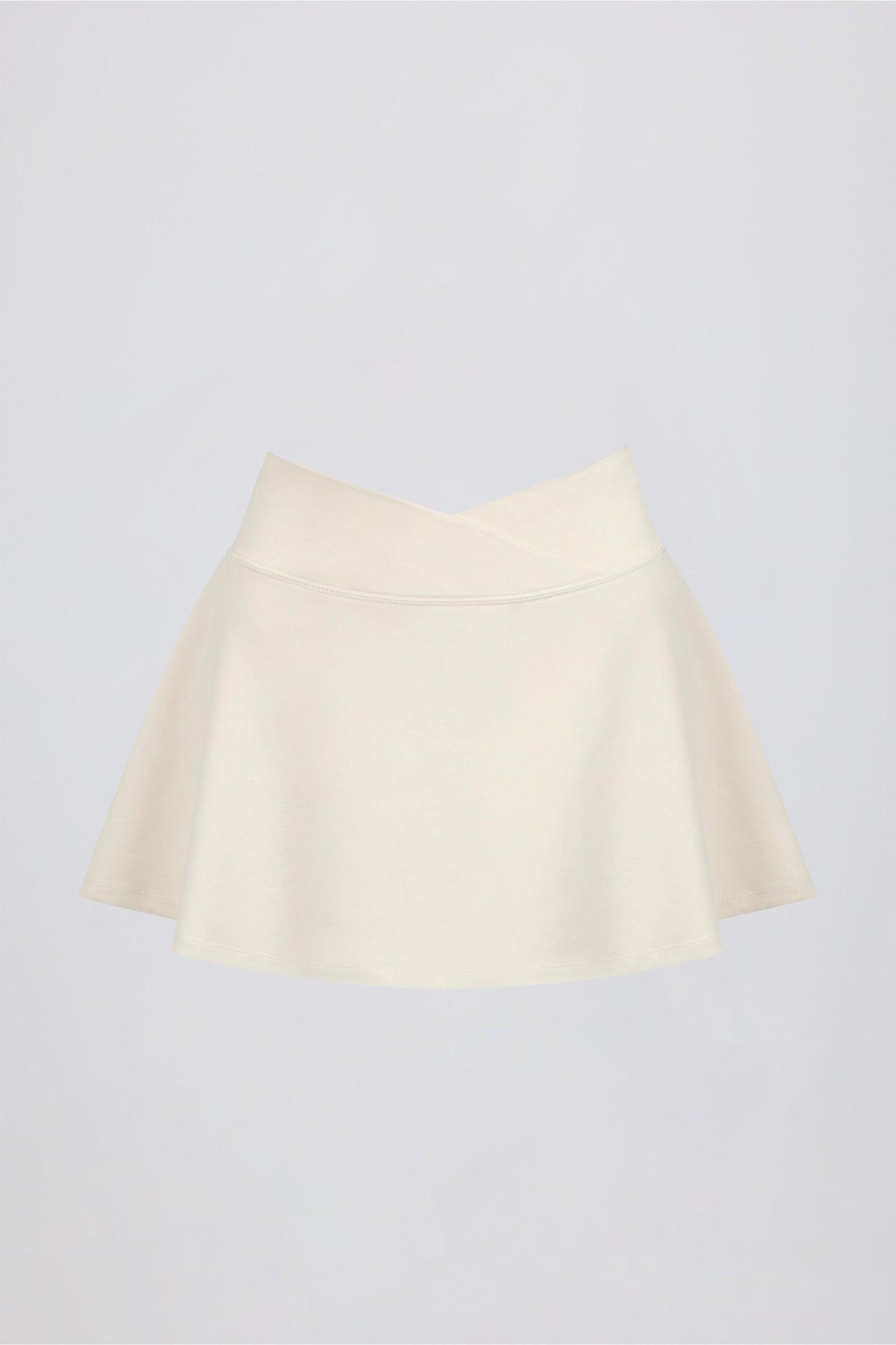 Crossover Mini Skort in Ivory Marl
