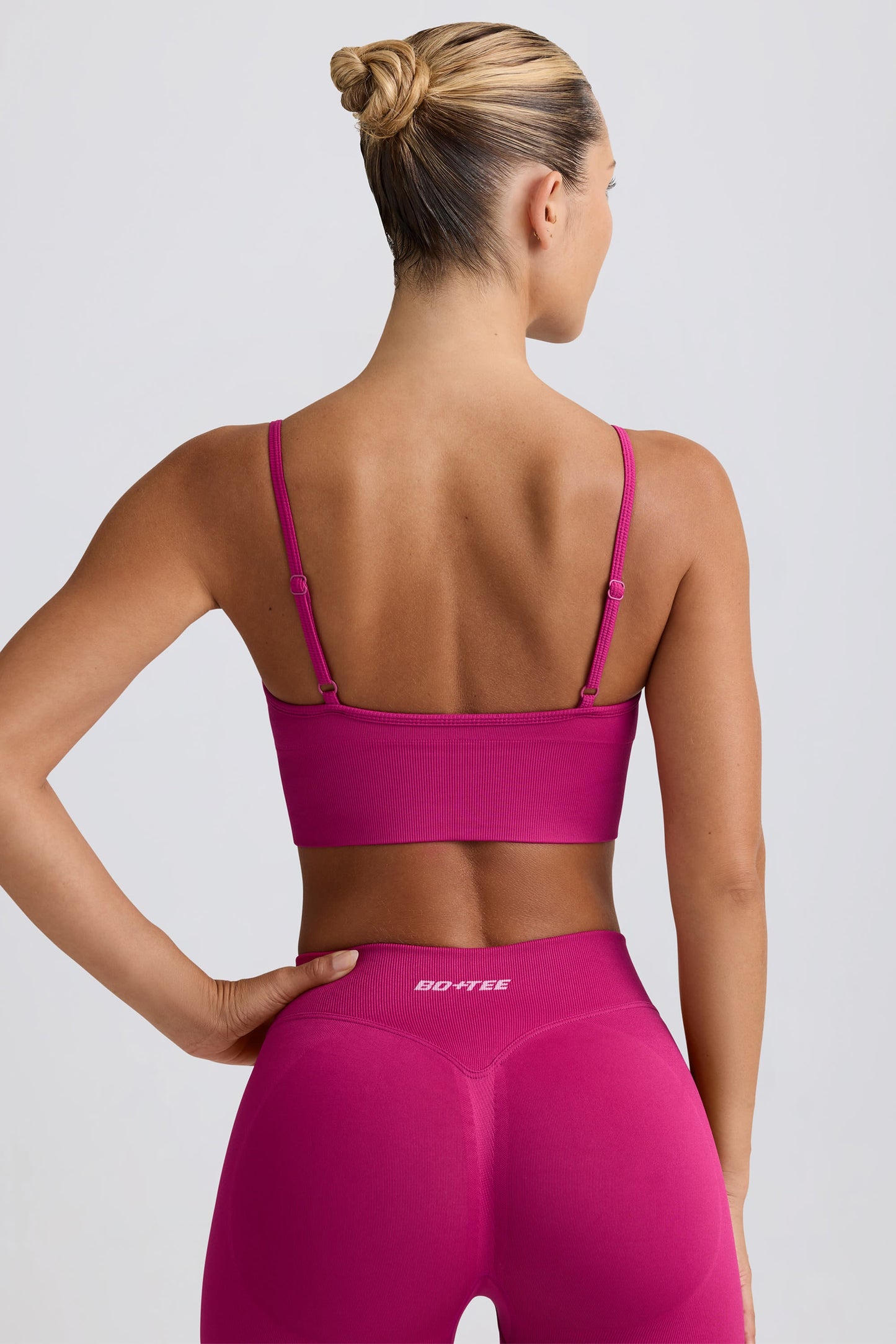 Define Luxe V-Neck Sports Bra in Berry
