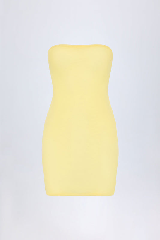 Soft Mesh Mini Slip Dress in Yellow