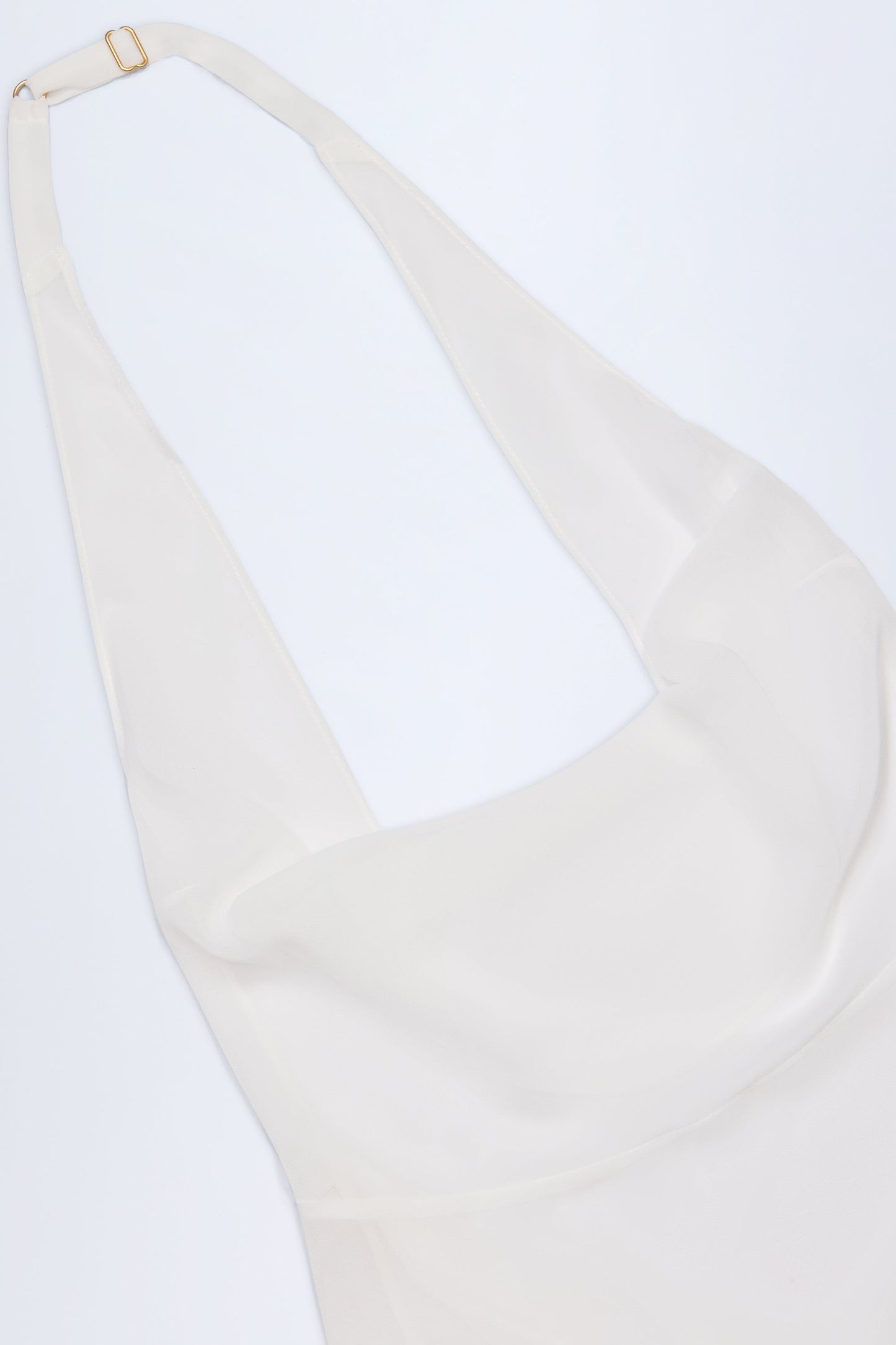 Cowl-Neck Backless Mini Dress in White