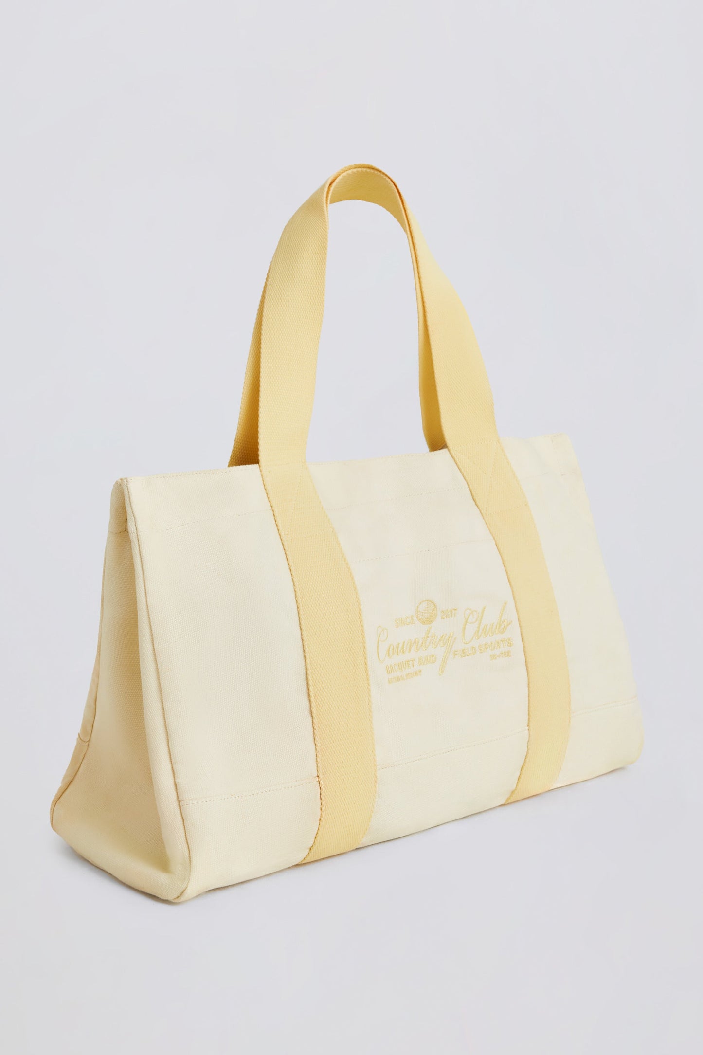 Oversized Canvas Tote Bag in Lemon