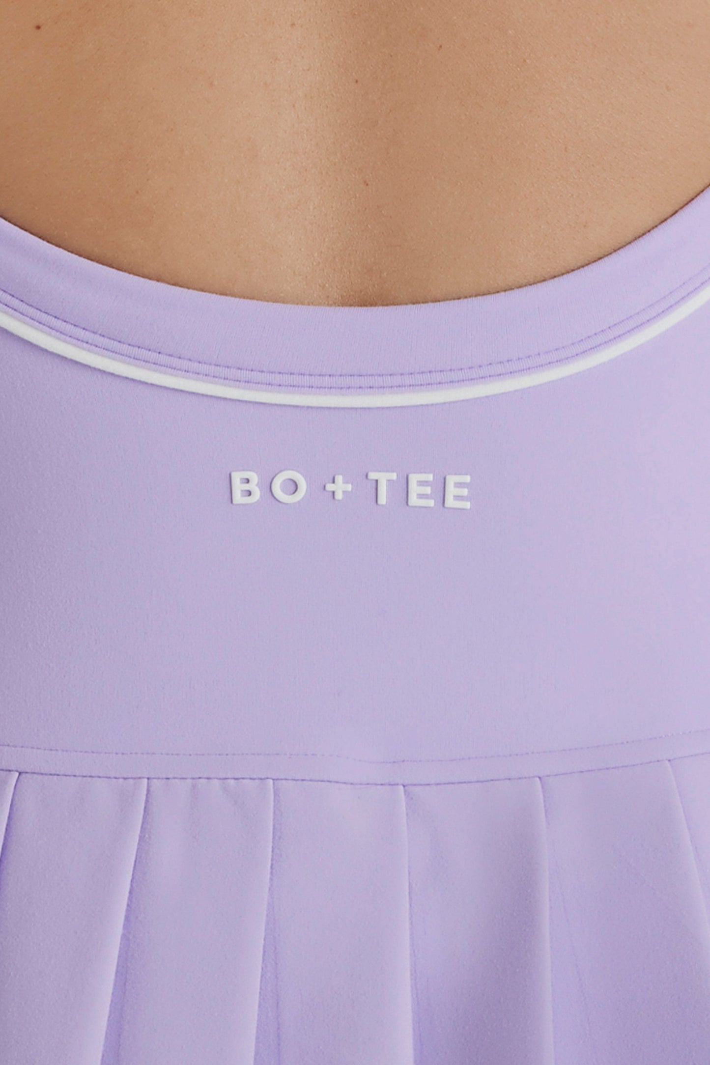 Soft Active Cross-Back Pleated Tennis Dress in Lilac