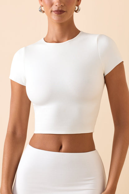 Cap Sleeve Crop Top in White