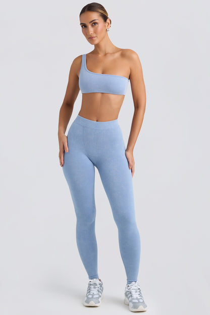 Seamless Rib Leggings in Washed Blue