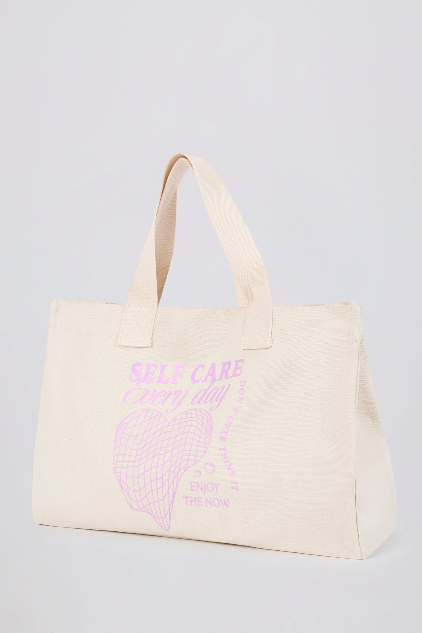 Oversized Canvas Tote Bag in Egg Shell