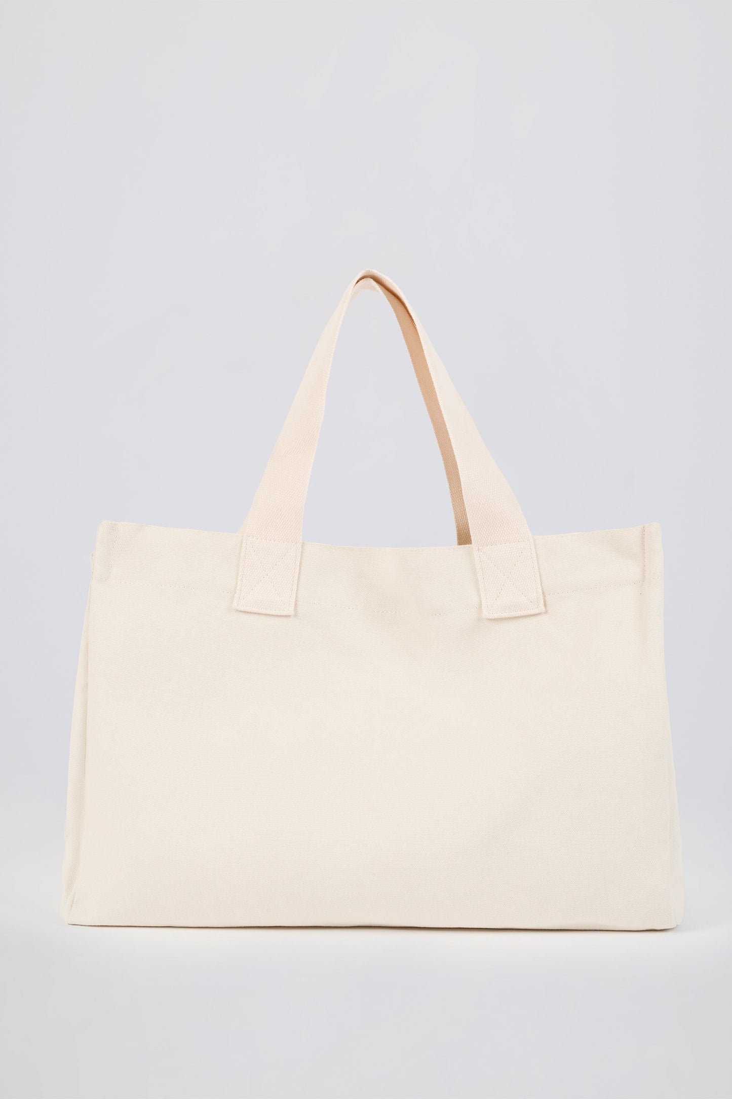 Oversized Canvas Tote Bag in Egg Shell