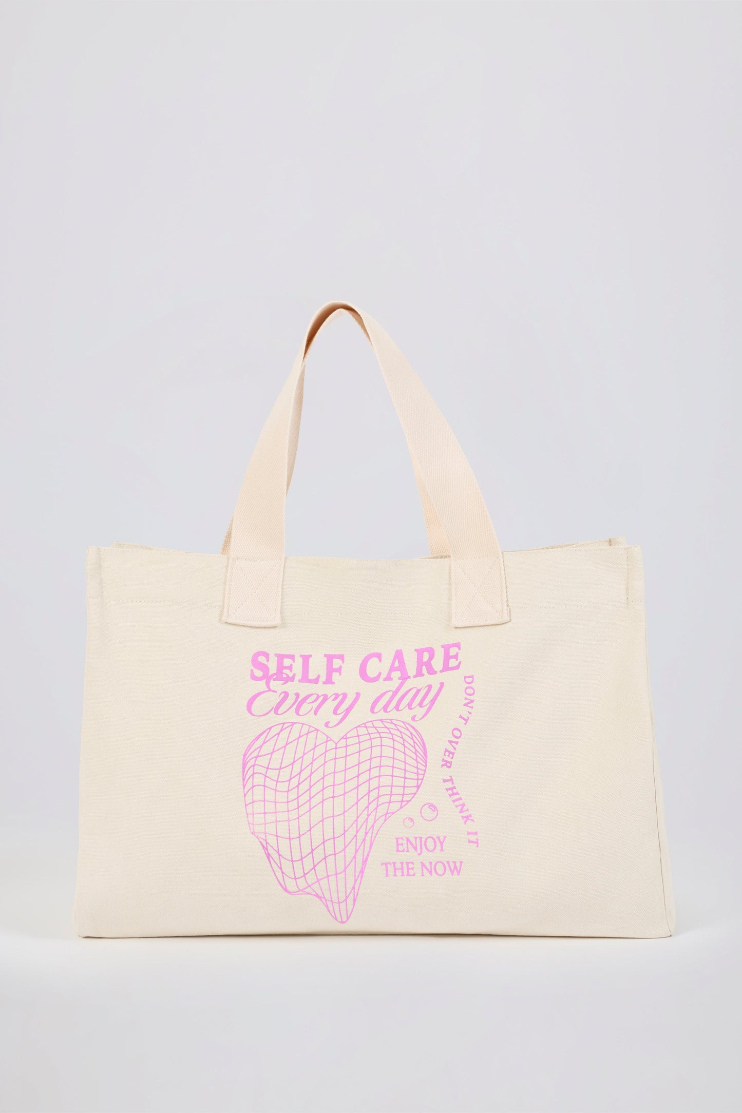 Oversized Canvas Tote Bag in Egg Shell