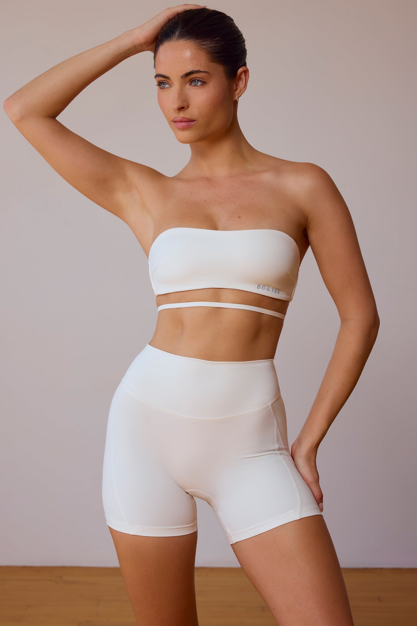 High-Waist Mini Shorts in Soft White