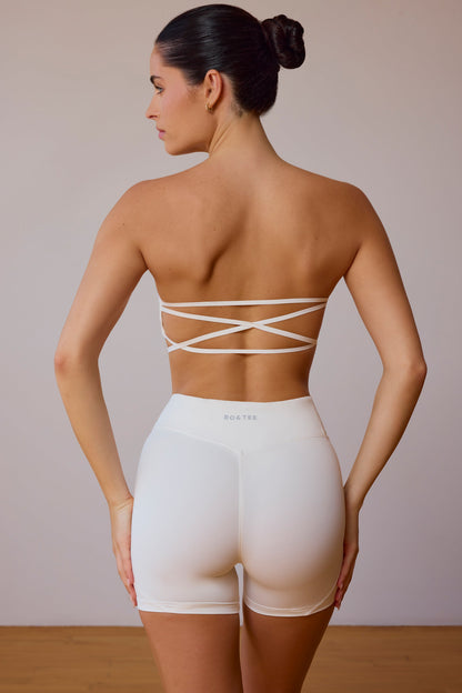 High-Waist Mini Shorts in Soft White