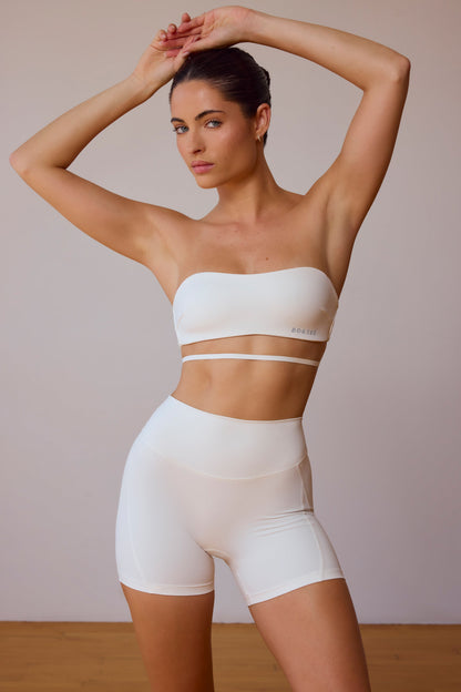 High-Waist Mini Shorts in Soft White