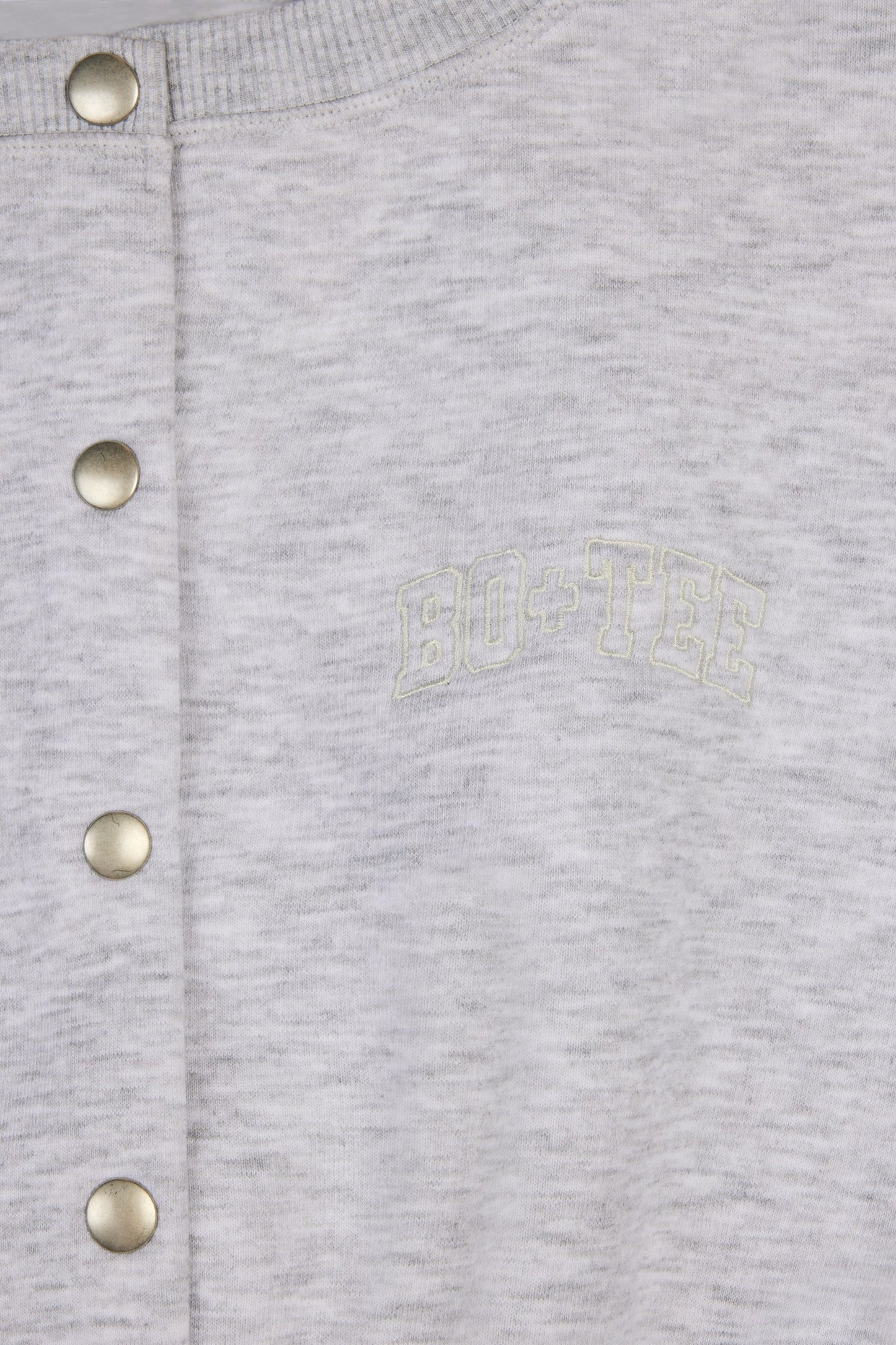 Button-Up Cropped Cardigan in Grey Marl