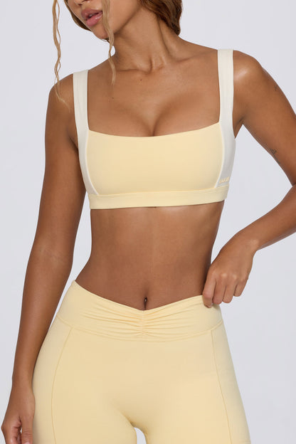Contrast Sports Bra in Lemon Marl