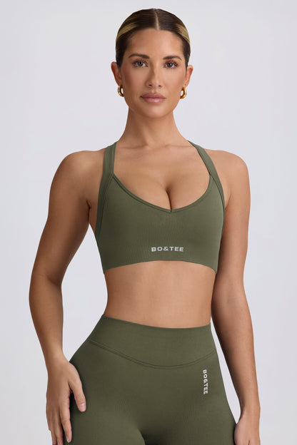 Super Sculpt Seamless Cross-Back Sports Bra in Light Green