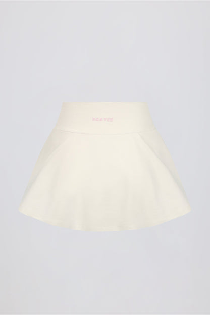 Crossover Mini Skort in Ivory Marl