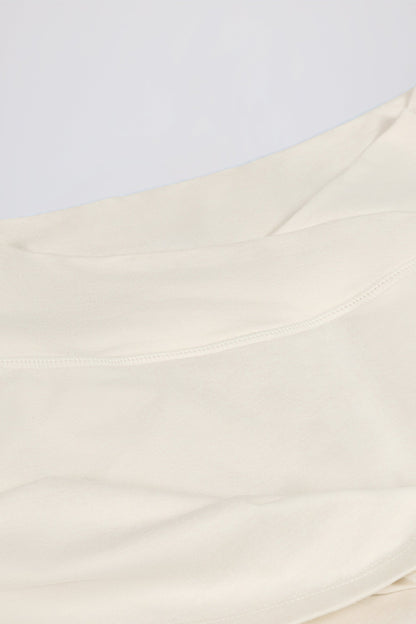 Crossover Mini Skort in Ivory Marl