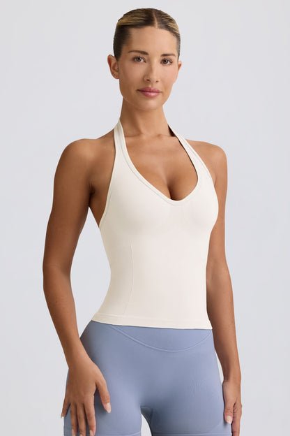 Define Luxe Halterneck Tank Top in White