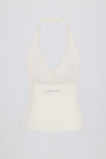 Define Luxe Halterneck Tank Top in White