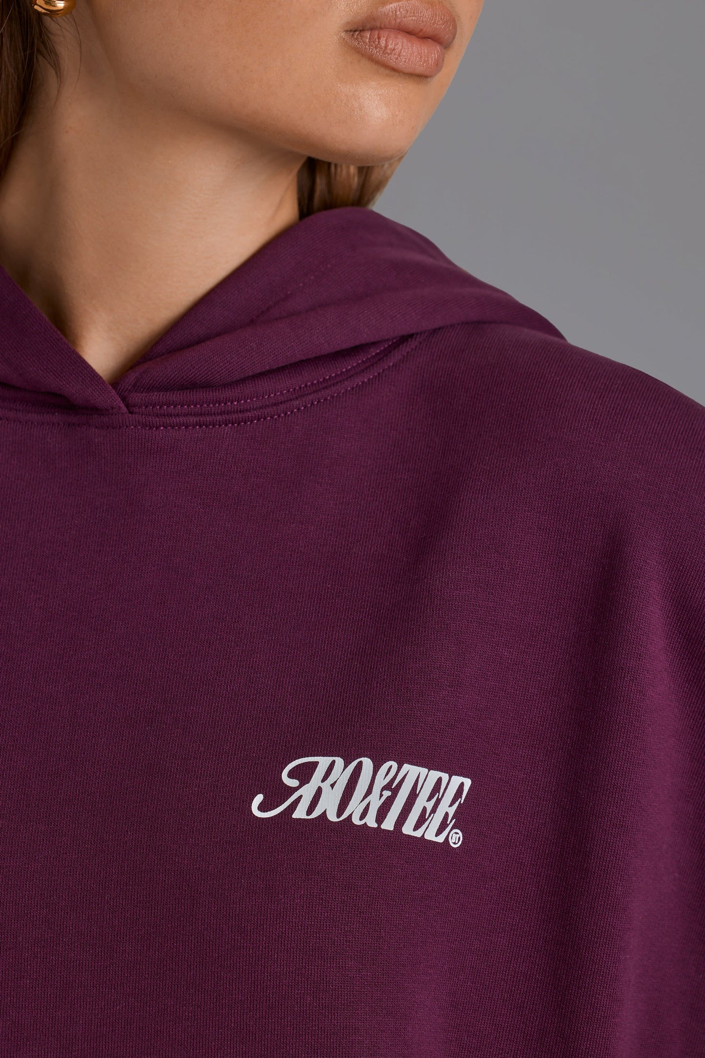 Appliqué Oversized Hoodie in Grape