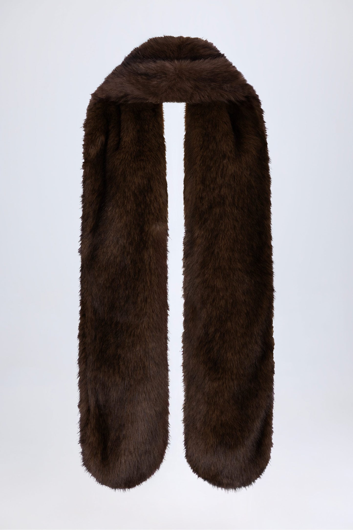 Faux Fur Stole in Brown