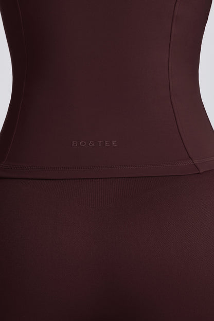 Soft Active Hooded Mid-Layer Jacket in Chocolate