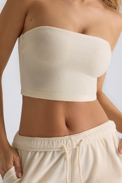 Brushed Jersey Bandeau Top in Ecru