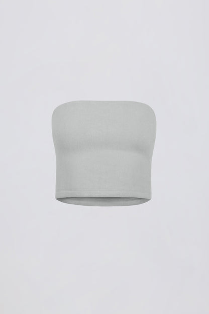 Brushed Jersey Bandeau Top in Fog Grey