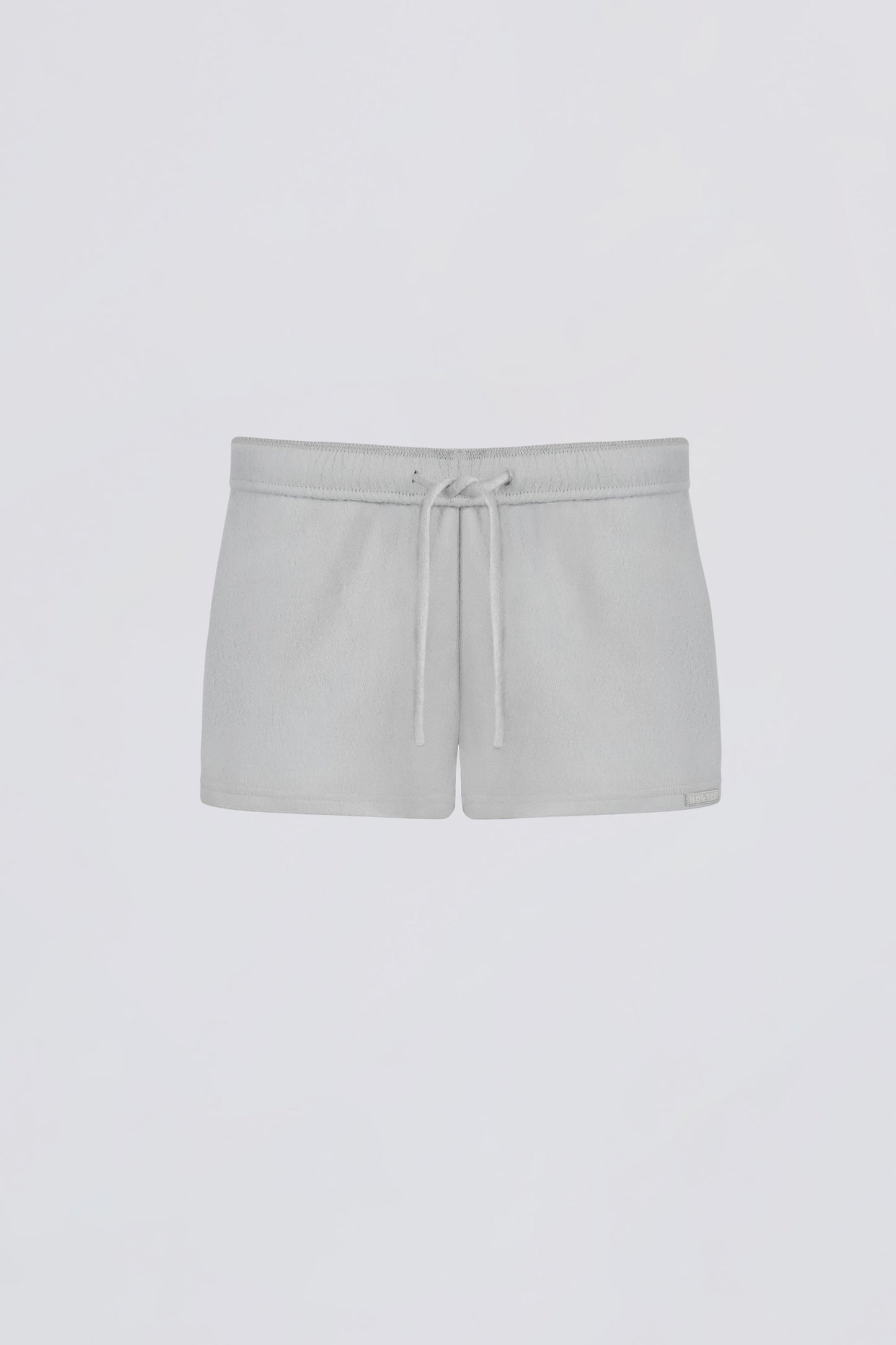Brushed Jersey Elasticated Mini Shorts in Fog Grey