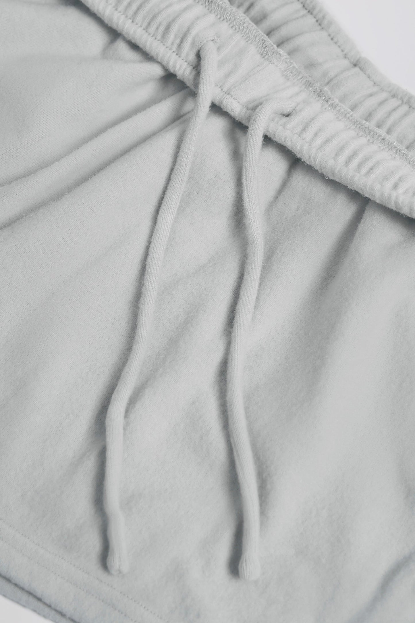 Brushed Jersey Elasticated Mini Shorts in Fog Grey