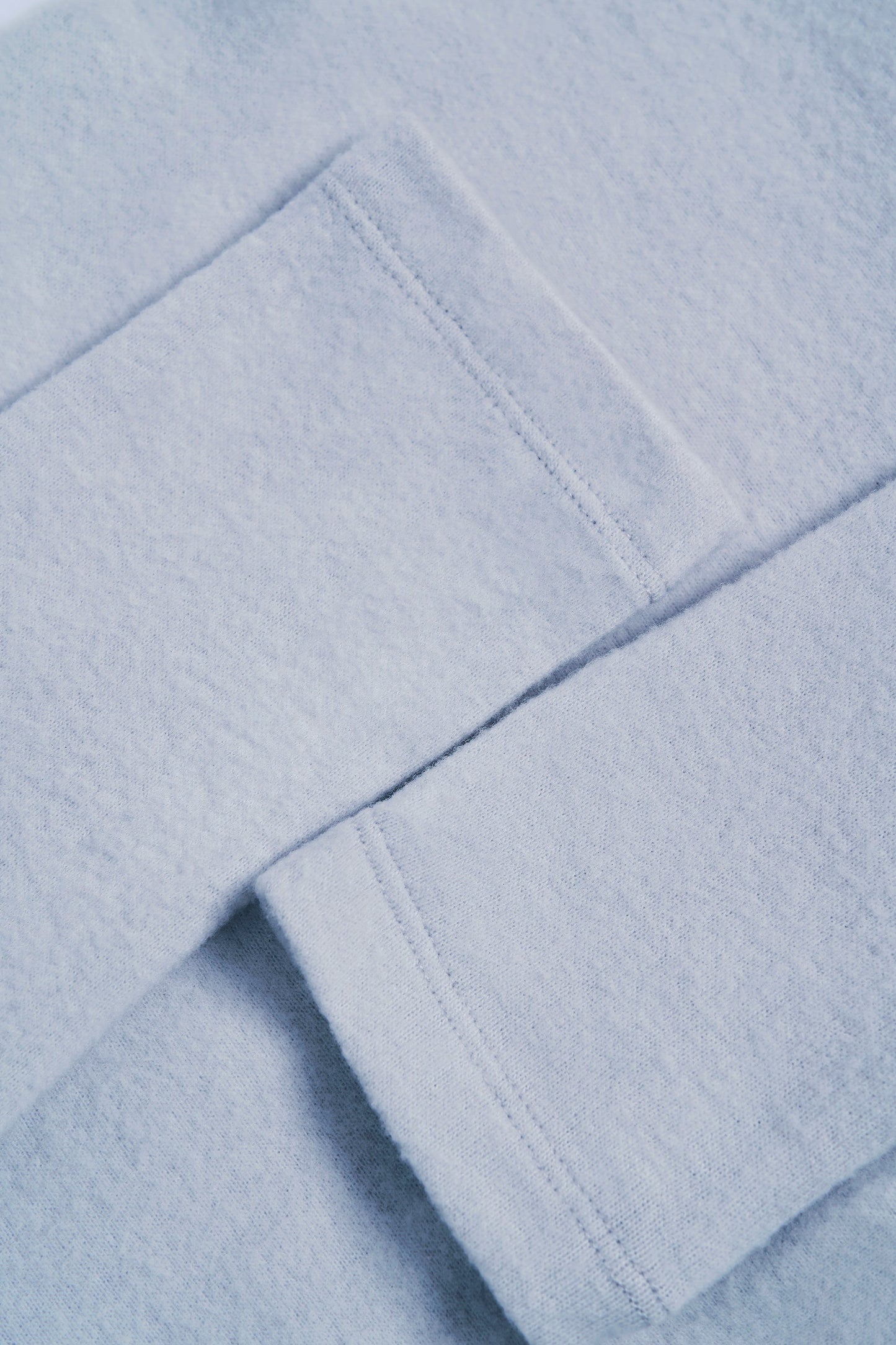 Brushed Jersey Wrap Crop Top in Soft Blue