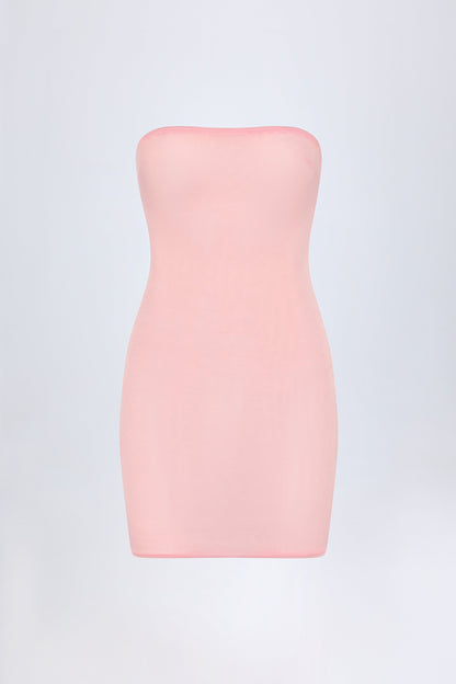 Soft Mesh Mini Slip Dress in Pink