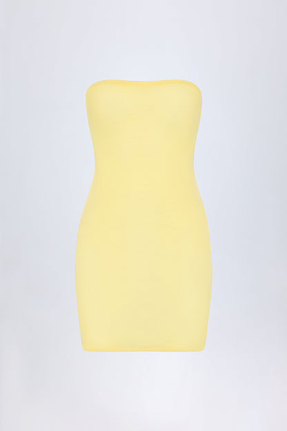 Soft Mesh Mini Slip Dress in Yellow