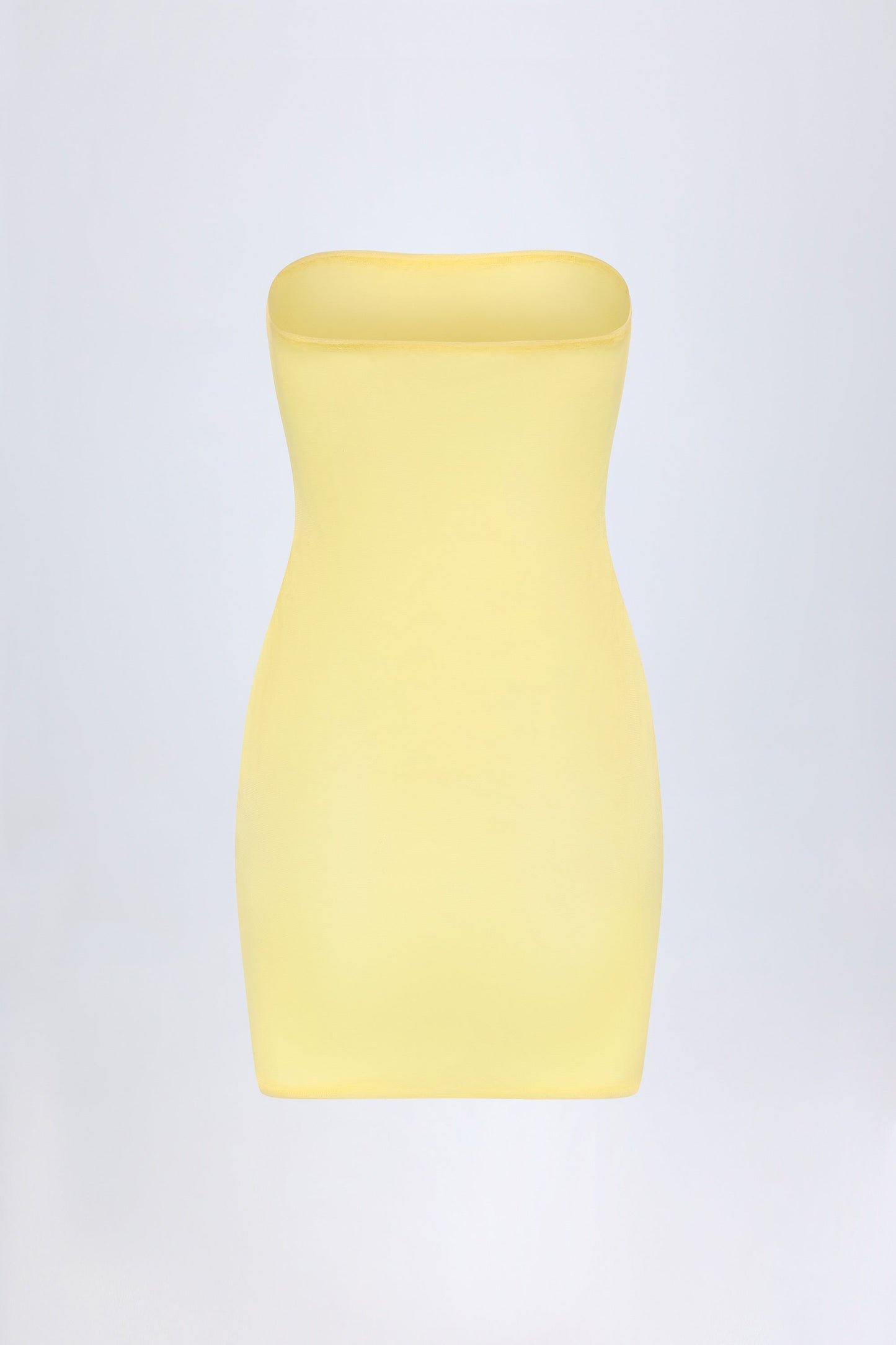 Soft Mesh Mini Slip Dress in Yellow