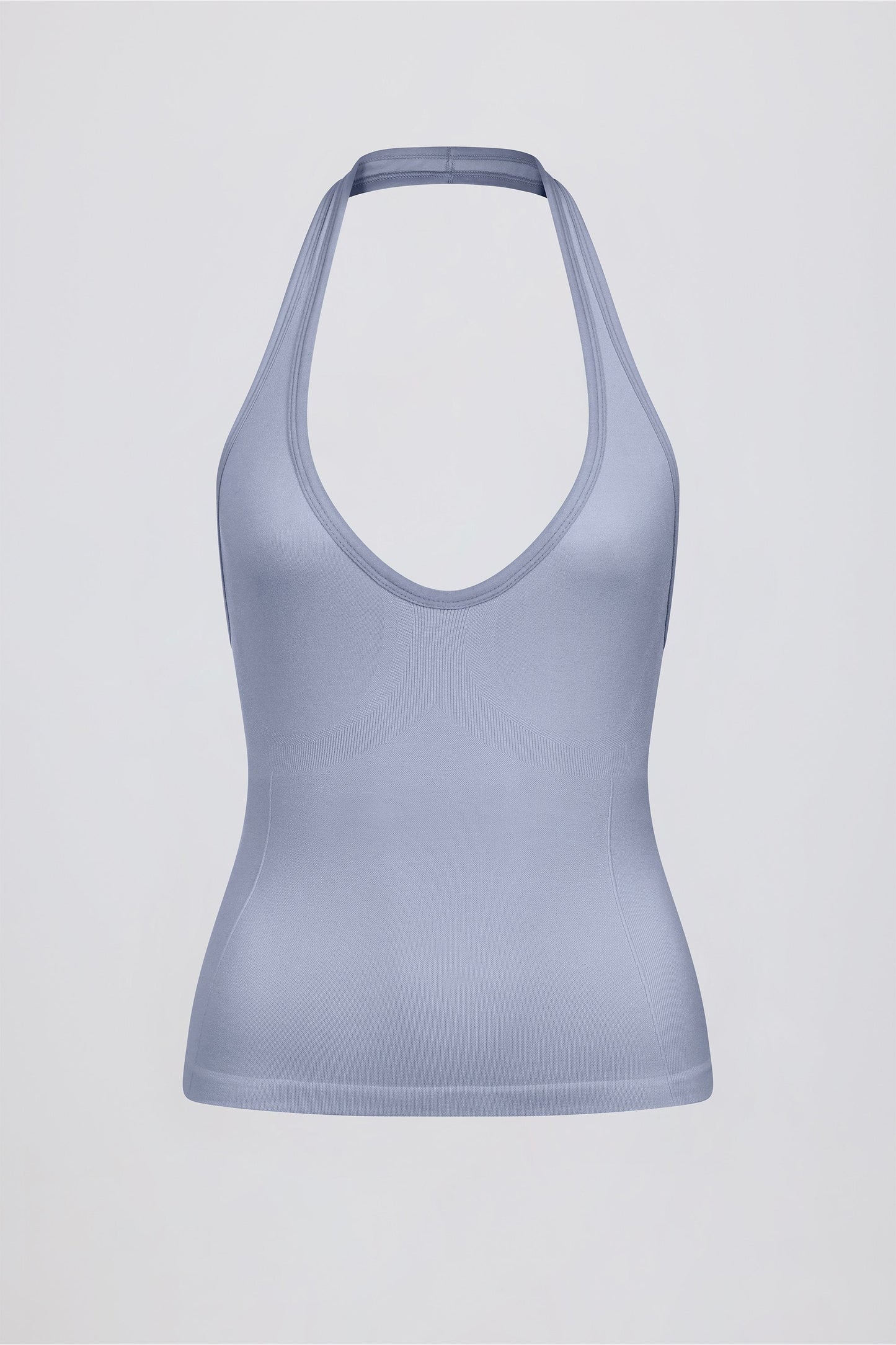 Define Luxe Halterneck Tank Top in Blue Grey