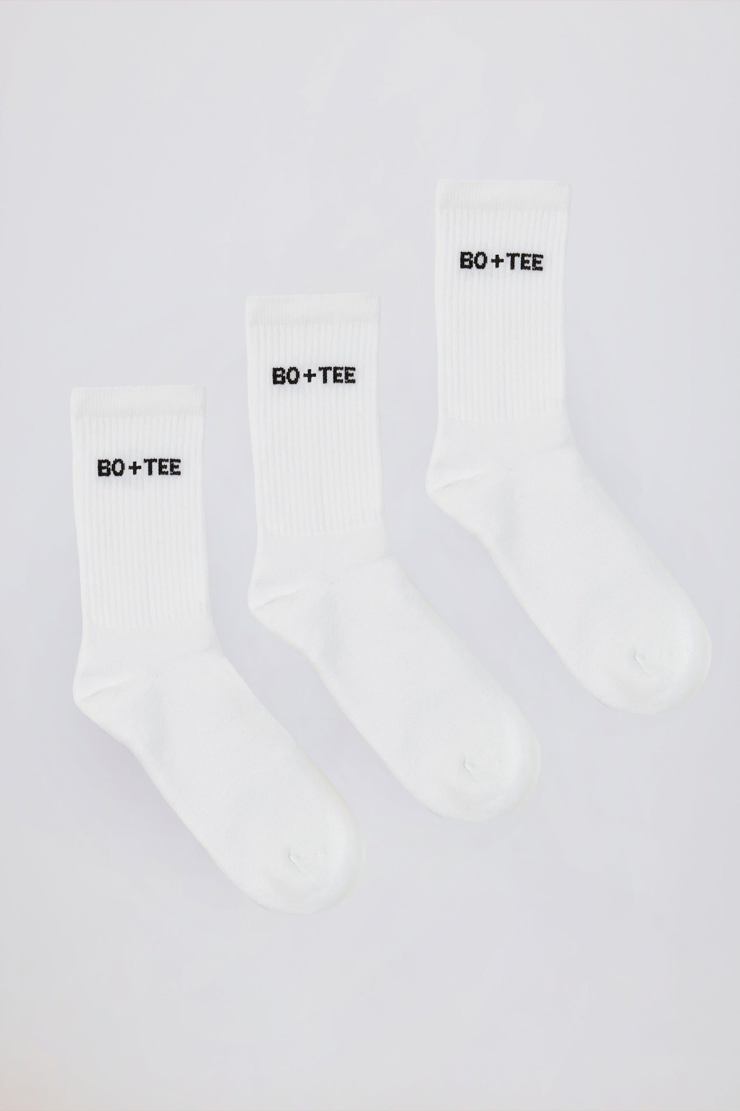 Ribbed Crew Sock Bundle in White