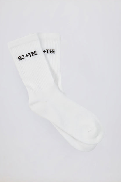 Ribbed Crew Sock Bundle in White