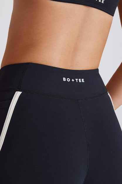 Soft Active Contrast Mini Shorts in Black