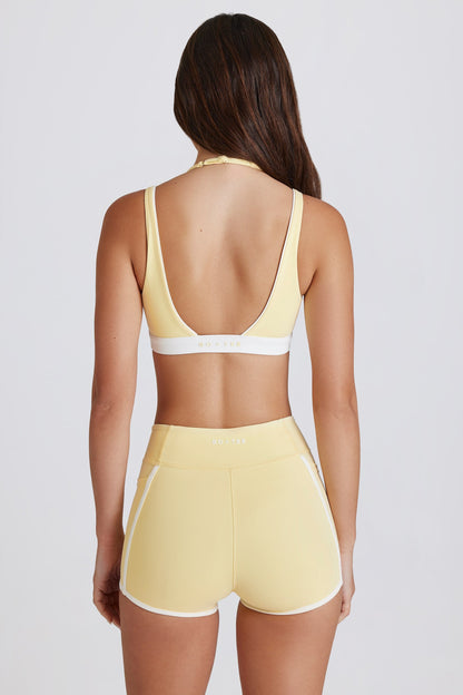 Soft Active Contrast Mini Shorts in Lemon