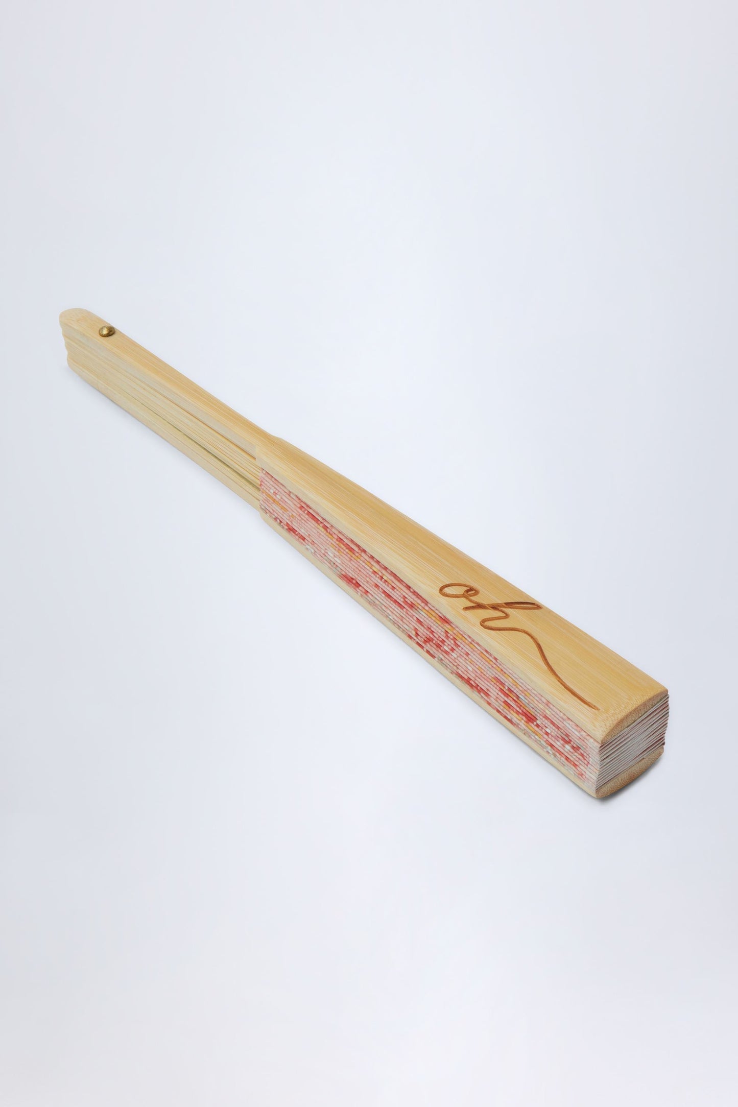 Folding Hand Fan in Pink Coral Artisan