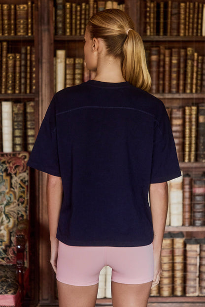 Oversized Cotton-Jersey T-Shirt in Classic Navy