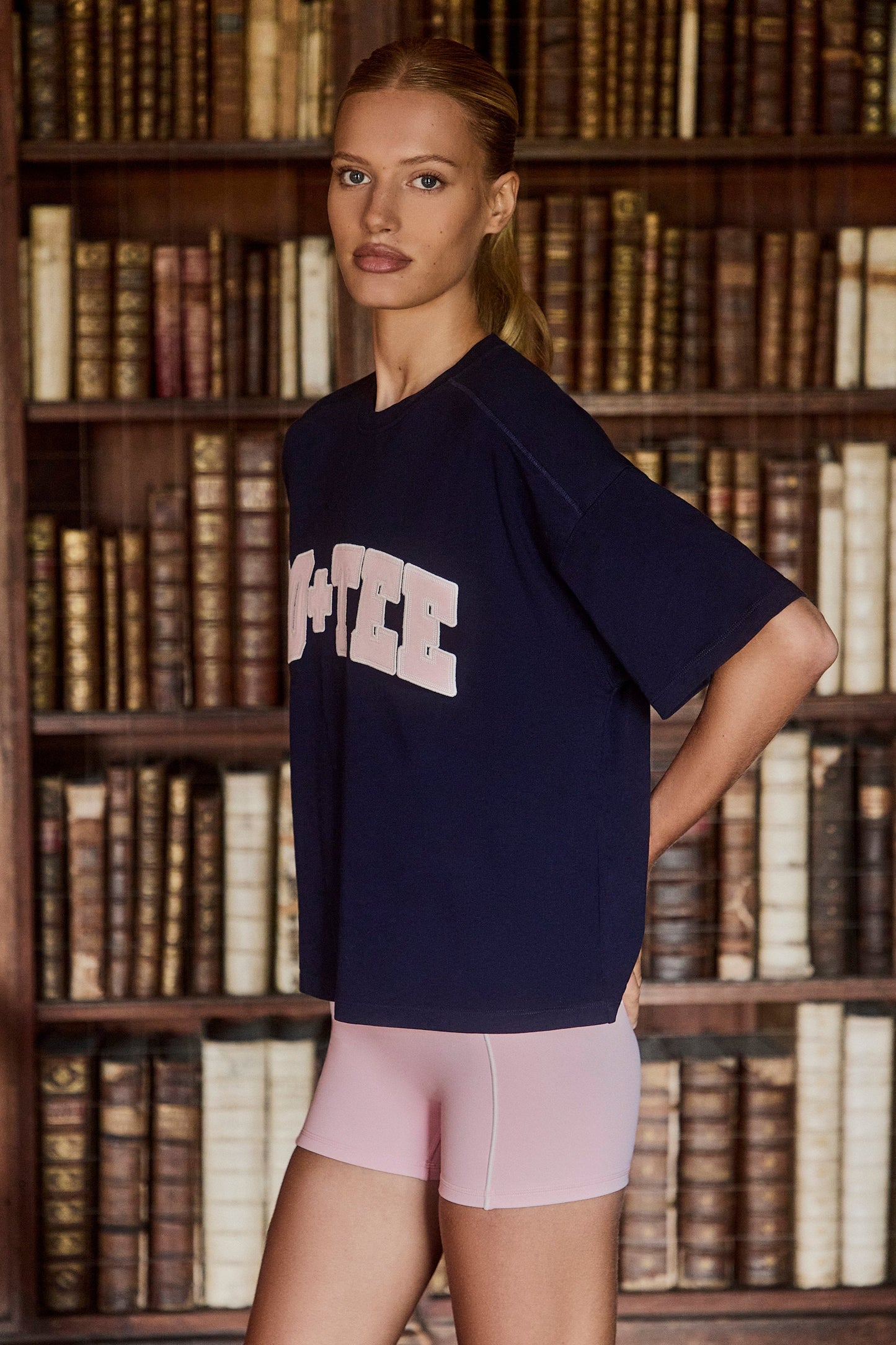 Oversized Cotton-Jersey T-Shirt in Classic Navy