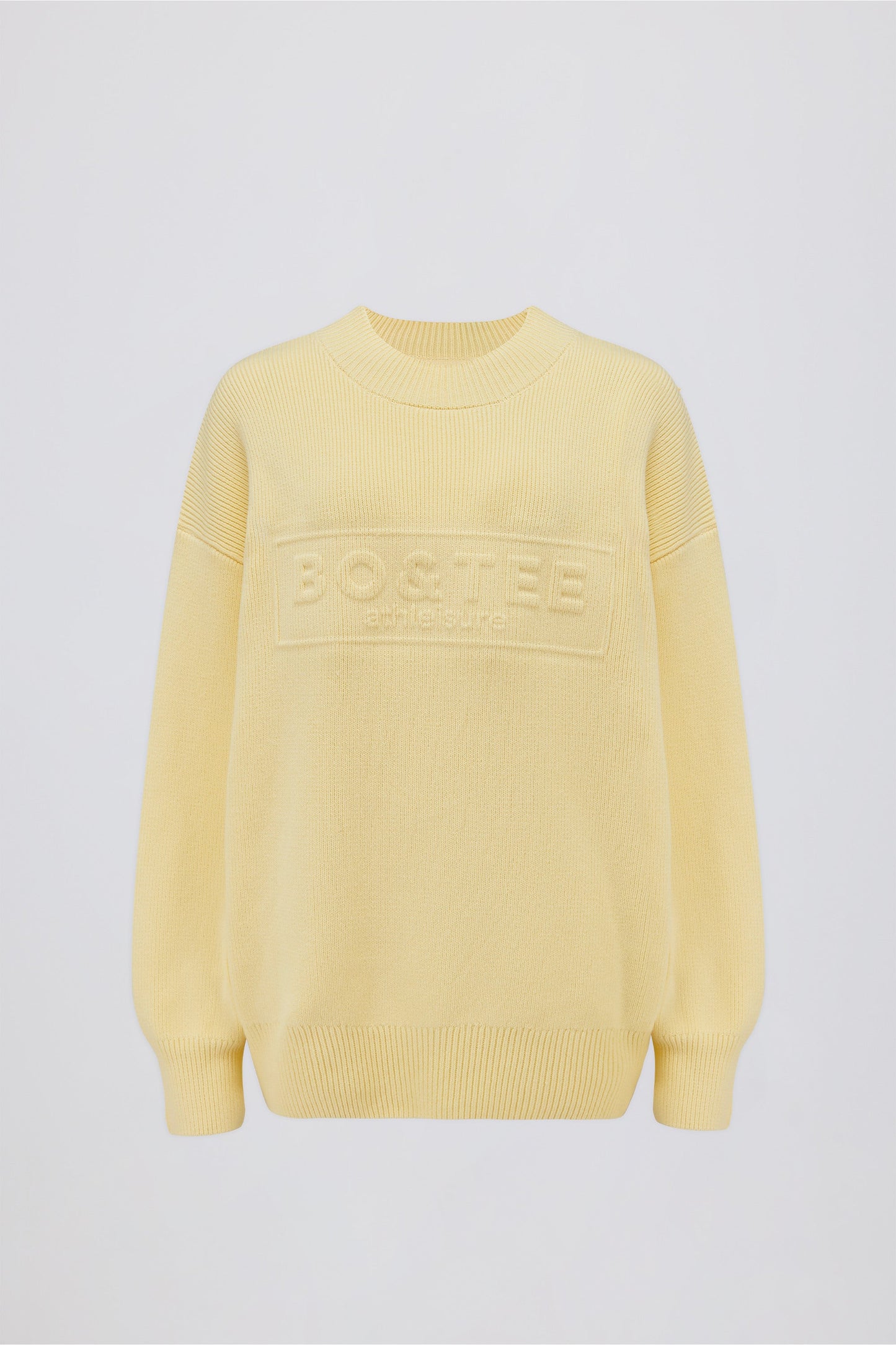Ribbed-Knit Oversized Jumper in Lemon