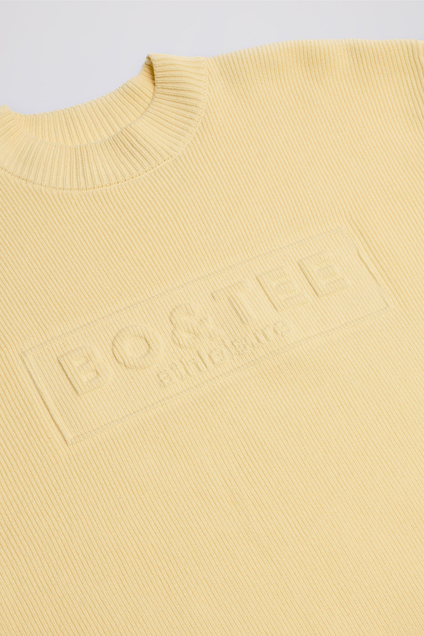 Ribbed-Knit Oversized Jumper in Lemon