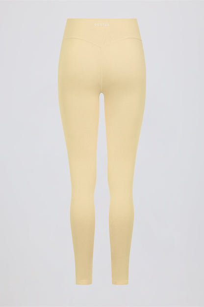 Ruched Mid-Rise Leggings in Lemon Marl