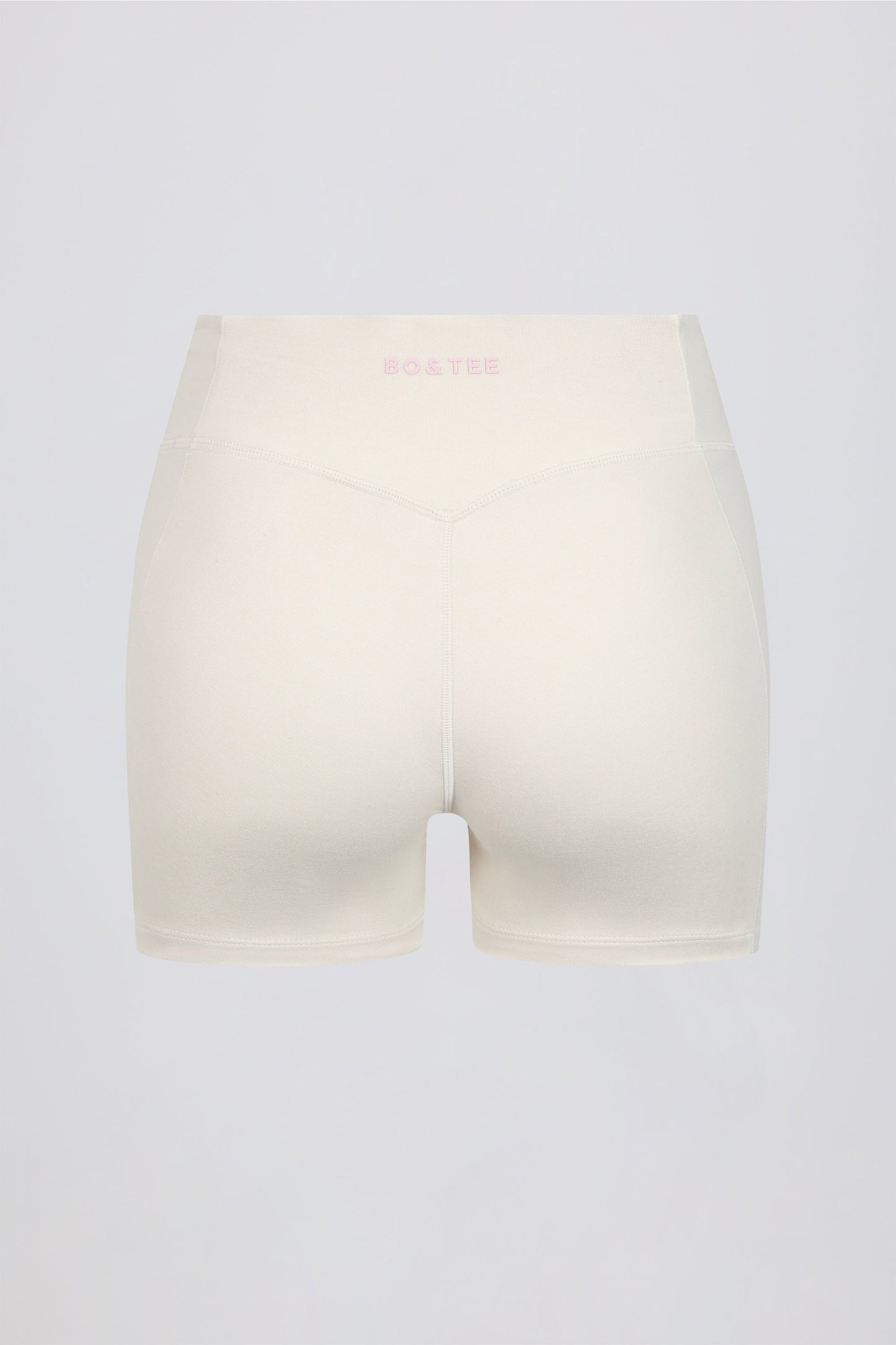 Ruched Mini Shorts in Ivory Marl