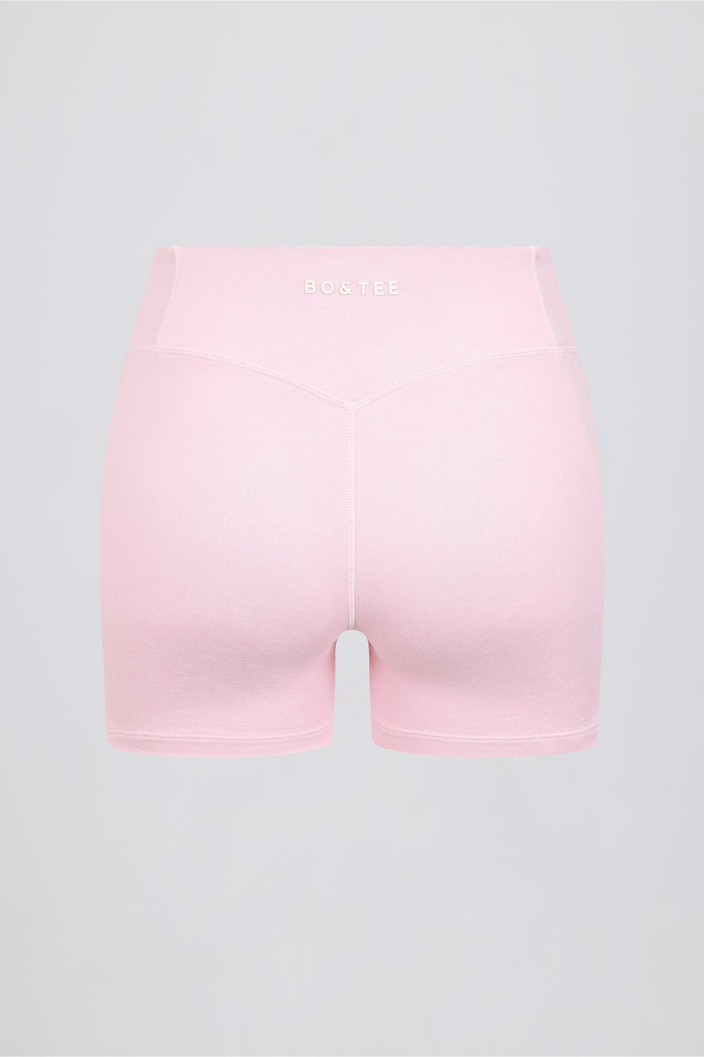 Ruched Mini Shorts in Pale Pink Marl