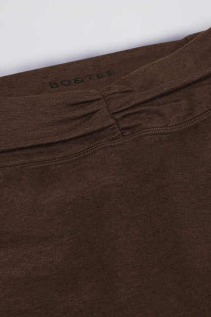 Ruched Mini Shorts in Pecan Marl