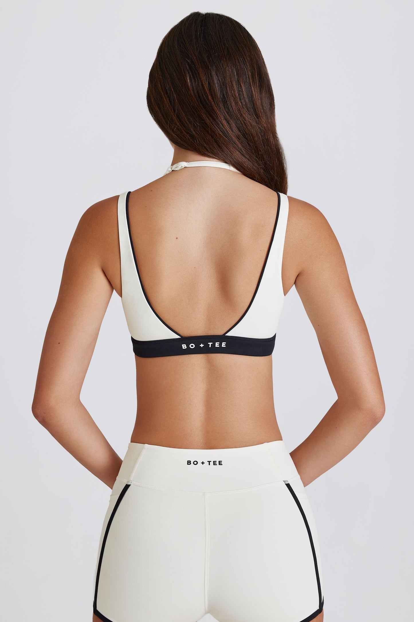 Soft Active Layered Sports Bra in Ivory