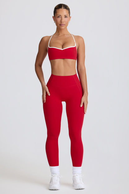 Soft Active Mid-Rise Leggings in Hot Red